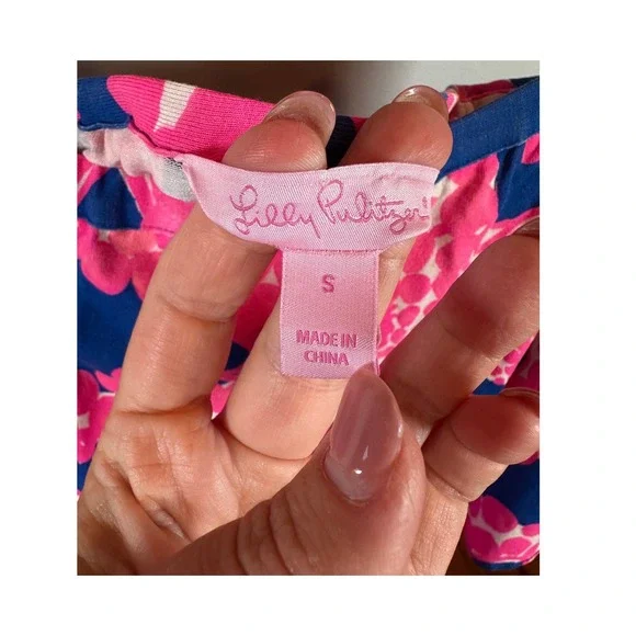 Lilly Pulitzer Meridian Strapless Midi Dress Ikat Blue Pink Small - Picture 6 of 8